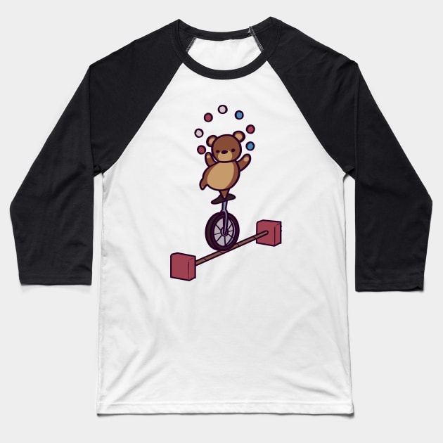 Circus Bear Baseball T-Shirt by ThumboArtBumbo